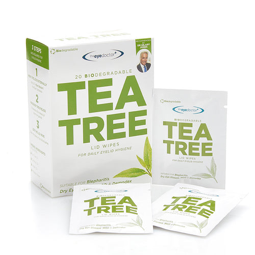 Tea Tree Oil Lid Wipes, 20 Wipes per Box